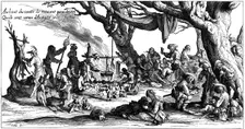 Encampment of central European gypsies also known as Egyptians, 1604. Artist: Jacques Callot