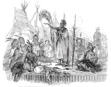 Encampment of Ioway Indians, Lord's Cricket Ground - the Welcome Speech, 1844. Creator: Unknown
