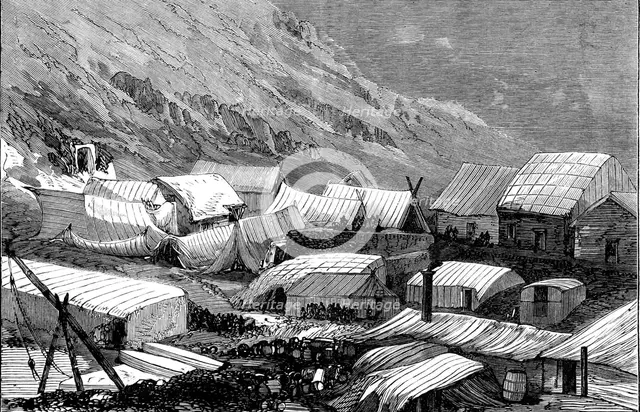 Encampment of officers and crew, 1871. Creator: Unknown.
