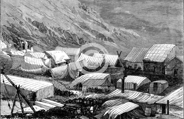 Encampment of officers and crew, 1871. Creator: Unknown.