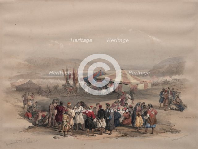 Encampment of Pilgrims, Jericho, 1839. Creator: David Roberts (British, 1796-1864).