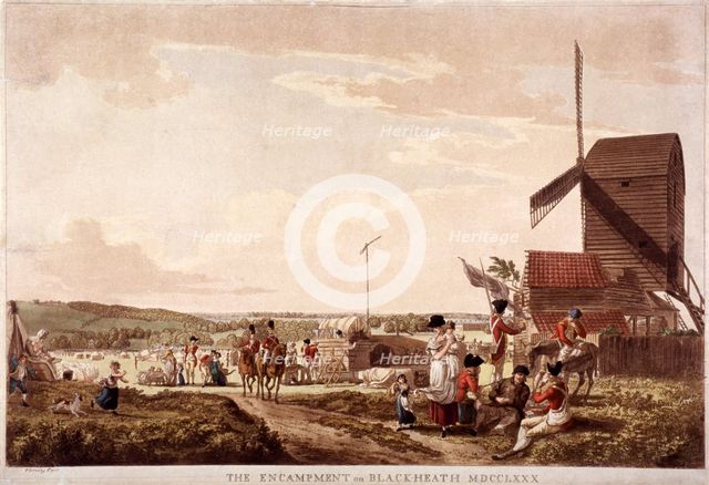 Encampment on Blackheath, Greenwich, London, 1780.  Artist: Paul Sandby