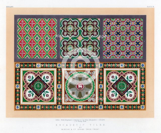 'Encaustic Tiles', 19th century.Artist: John Burley Waring