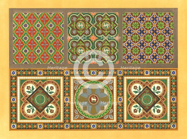 Encaustic tiles, 19th century. Creator: Unknown.