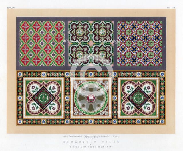 'Encaustic Tiles', 19th century.Artist: John Burley Waring
