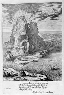 Enceladus buried underneath Mount Etna, 1655. Creator: Unknown