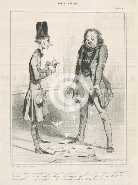 Encore mes créanciers, toujours ..., 19th century. Creator: Honore Daumier.