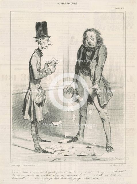 Encore mes créanciers, toujours ..., 19th century. Creator: Honore Daumier.