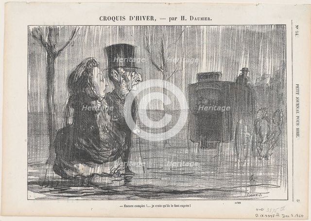 Encore complet!, 1864. Creator: Honore Daumier.