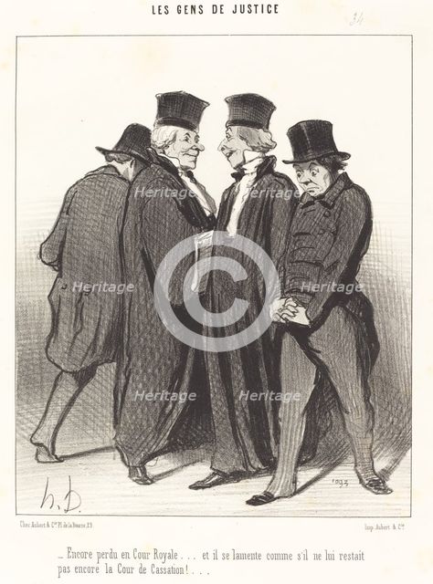 Encore perdu en Cour Royale..., 1848. Creator: Honore Daumier.