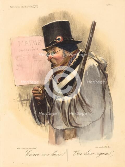 Encore une heure!!, 1837. Creator: Honore Daumier.