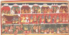 Encounters in Mathura: Page from a Dispersed Bhagavata Purana..., ca. 1700. Creator: Unknown