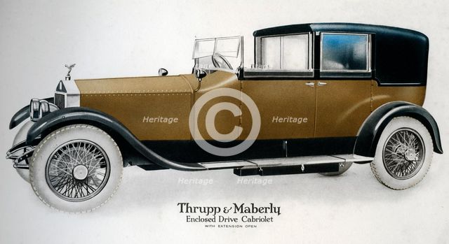 Enclosed drive Rolls-Royce cabriolet with extension open, c1910-1929(?). Artist: Unknown
