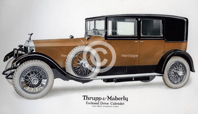 Enclosed drive Rolls-Royce cabriolet with extension closed, c1910-1929(?). Artist: Unknown