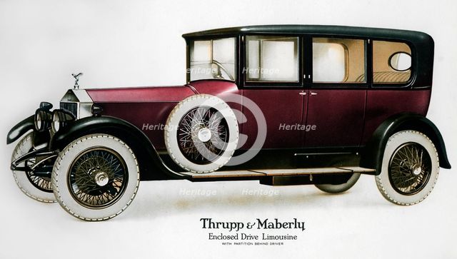 Enclosed drive Rolls-Royce limousine with partition behind the driver, c1910-1929(?). Artist: Unknown