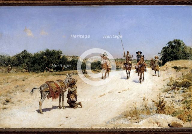 'Encuentro de Sancho Panza con el Rucio', c1894. Creator: José Moreno Carbonero.