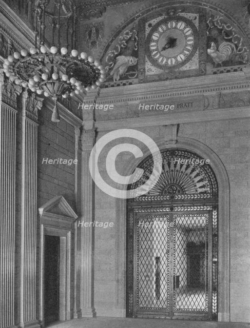 End of main entrance hall, Standard Oil Building, New York City, 1924. Artist: Unknown.