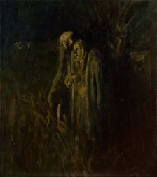End of Life. Elderly Couple at Night, 1895-1900. Creator: Ladislav Mednyanszky