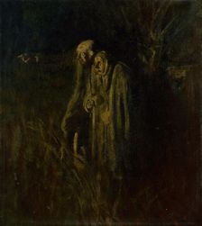 End of Life. Elderly Couple at Night, 1895-1900. Creator: Ladislav Mednyanszky