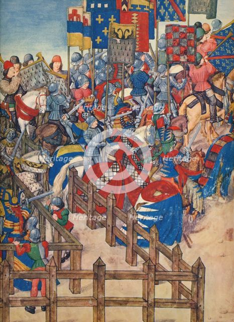 'End of the Tournament at Bruges, March 11, 1392', c15th century, (1937).  Artist: Emile- Aurele Van Moe.