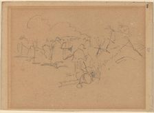 End of the March [recto], 1862. Creator: Winslow Homer