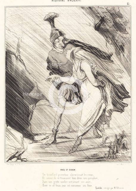 Enée et Didon, 1842. Creator: Honore Daumier.