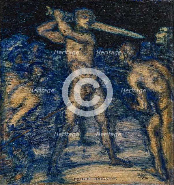 Enemies all around, 1914. Creator: Franz von Stuck.