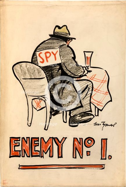'Enemy No.1, World War II poster, 1939-1946. Creator: Central Office of Information.