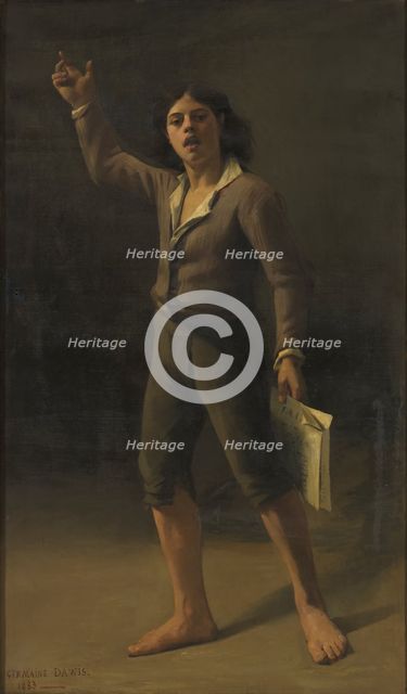 Enfant du peuple criant une victoire - 1793, (1883).  Creator: Germaine Dawis.
