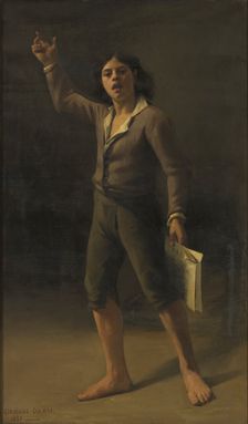 Enfant du peuple criant une victoire - 1793, (1883). Creator: Germaine Dawis