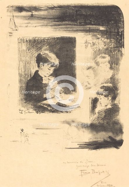 Enfant Dessinant (Child Drawing), 1894. Creator: Felix Hilaire Buhot.