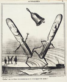 Enfin! On va donc recommencer à s'occuper de nous!, 1869. Creator: Honore Daumier