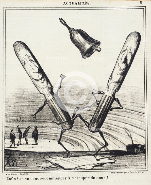 Enfin! On va donc recommencer à s'occuper de nous!, 1869. Creator: Honore Daumier.