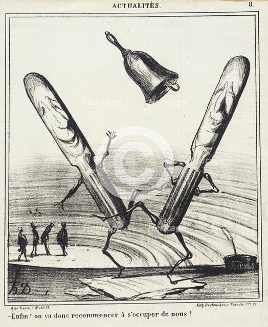 Enfin! On va donc recommencer à s'occuper de nous!, 1869. Creator: Honore Daumier.