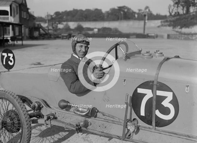 Enfield-Allday of J Chance, JCC 200 Mile Race, Brooklands, 1921. Artist: Bill Brunell.