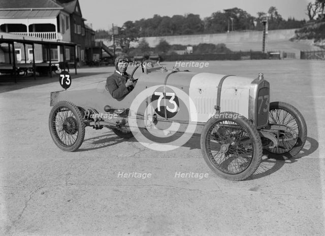 Enfield-Allday of J Chance, JCC 200 Mile Race, Brooklands, 1921. Artist: Bill Brunell.