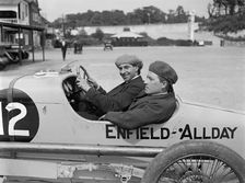 Enfield-Allday of Woolf Barnato at the JCC 200 Mile Race, Brooklands, 1922. Artist: Bill Brunell