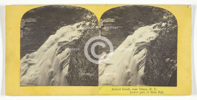 Enfield Creek, near Ithaca, N.Y. Lower part of Main Fall, 1860/65. Creator: J. C. Burritt.