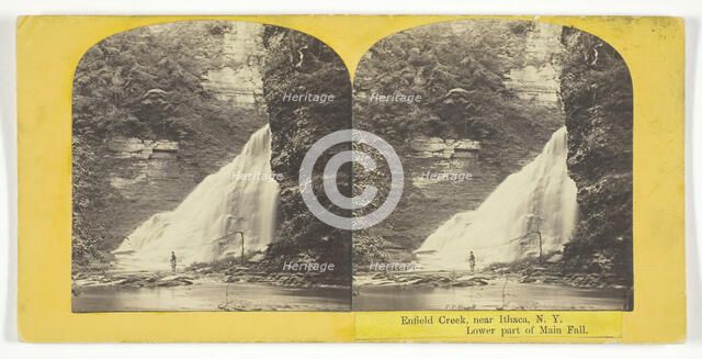 Enfield Creek, near Ithaca, N.Y. Lower part of Main Fall, 1860/65. Creator: J. C. Burritt.