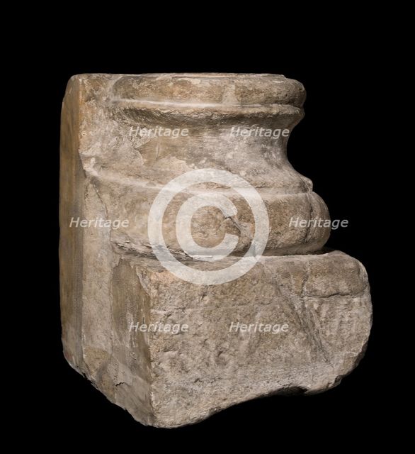 Engaged Column Base, Italian or French, 11th-13th century. Creator: Unknown.