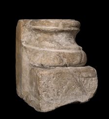 Engaged Column Base, Italian or French, 11th-13th century. Creator: Unknown