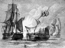 Engagement Between English and French Cruisers c1891. Creator: James Grant