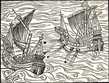Engagement Between Two Merchant Ships Off The Coast of Iceland 1555