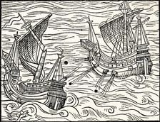 Engagement Between Two Merchant Ships Off The Coast of Iceland 1555