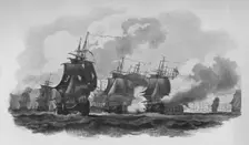Engagement off Dominica c1782. Artist: Nicholas Pocock