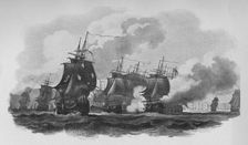 Engagement off Dominica c1782. Artist: Nicholas Pocock