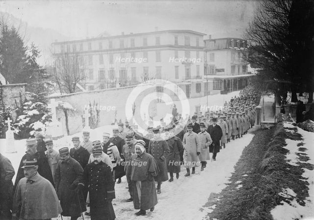 Engelberg, funeral of French soldier, between c1915 and 1918. Creator: Bain News Service.