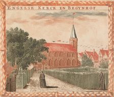 Engelse Kerck en Begynhof in: Tooneel Der Voornaamste Nederlands Huizen, En Lust Hoven, ..., n.d.. Creator: Unknown