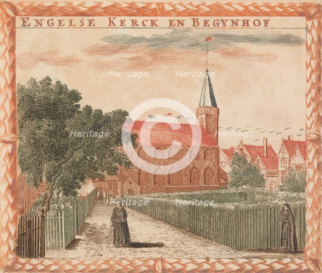 Engelse Kerck en Begynhof', in: Tooneel Der Voornaamste Nederlands Huizen, En Lust Hoven, ..., n.d.. Creator: Unknown.