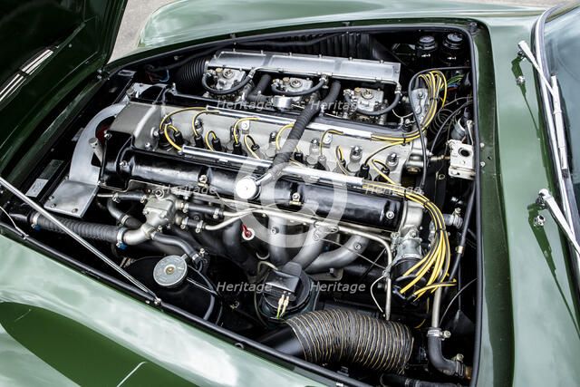 Engine of a 1961 Aston Martin DB4 GT previously owned by Donald Campbell. Creator: Unknown.